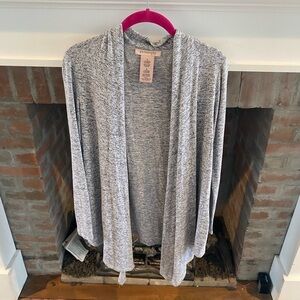 Philosophy Small Grey Silver Long Sleeve Cardigan Open Front Drape